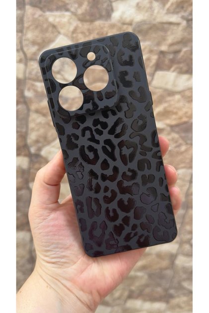 General Mobile Era 50 Compatible Leopard Patterned Silicone Shock Absorbing Classic Protective Rubber Case