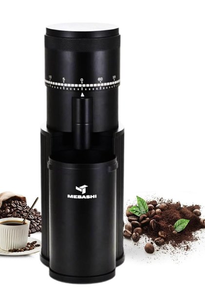 Electric Coffee Grinder, 70g Capacity, 60 Grind Settings, Conical Burr, (ME-CG2303), 72W, Black