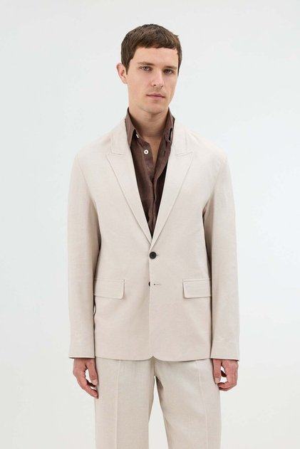 Taş Keten Karışımlı Erkek Blazer Ceket