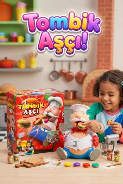 Tombik Aşçı! 18 Parçalı 2-6 Kişilik Aşçı Figürlü Eğitici ve Eğlenceli Aile Kutu Oyun Seti