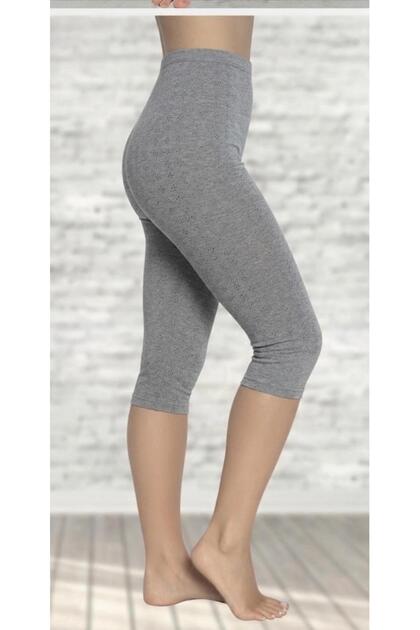 5 Pieces Women's Knee-Length (Capri) Plain Combed Cotton Tights 92% Cotton, 8% Elastane