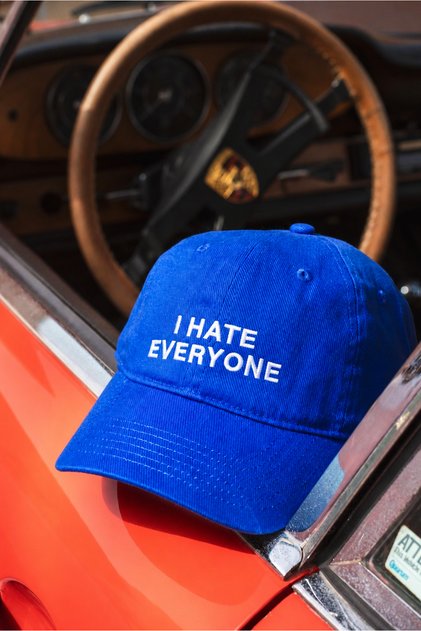 Eazy I Hate Everyone Unisex Hat Cobalt Blue Embroidered Baseball Cap Hat Adjustable