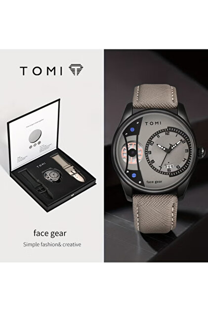 Men's Rotating Gear Sweeping Second Watch & Replaceable Strap, Box Gift For Holiday And Daily Life