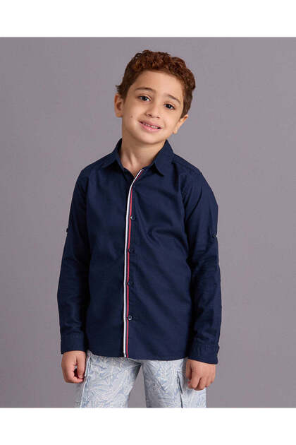 Boys Navy Oxford Shirt