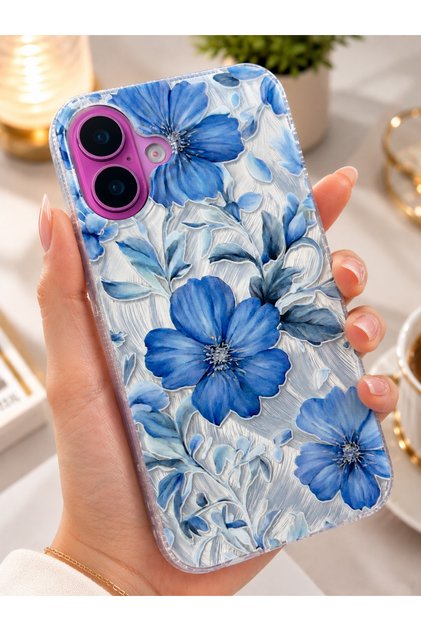 iPhone 16 Compatible - Aurora Shiny Feather Pattern Silver Protective Silicone Phone Case