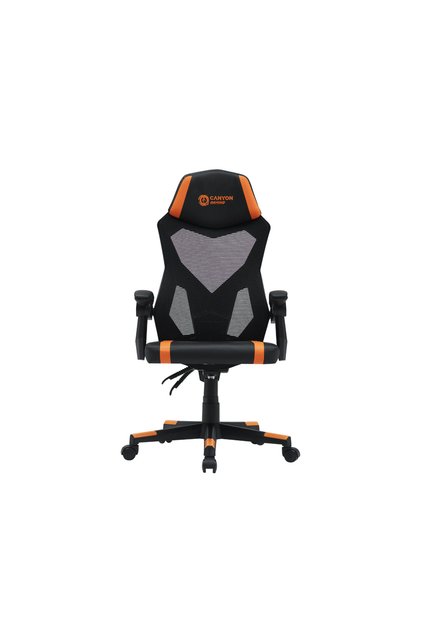 Scaun gaming Flow MCH01, Mesh, Negru/Portocaliu