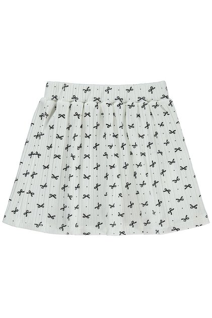 Bow Patterned Skirt for 2-5 Years Old - Ecru