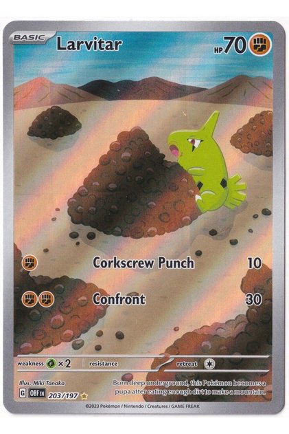 Larvitar # 203 - Obsidian Flames - Card (Mint)