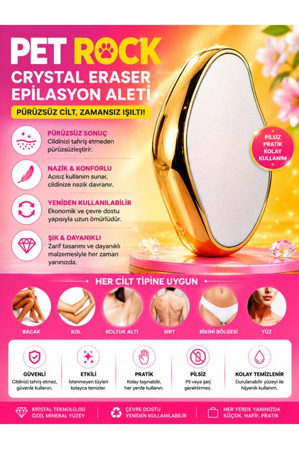Kristal Tüy Dökücü Ağda Epilatör EPİLASYON TÜY SİLGİSİ PRR+