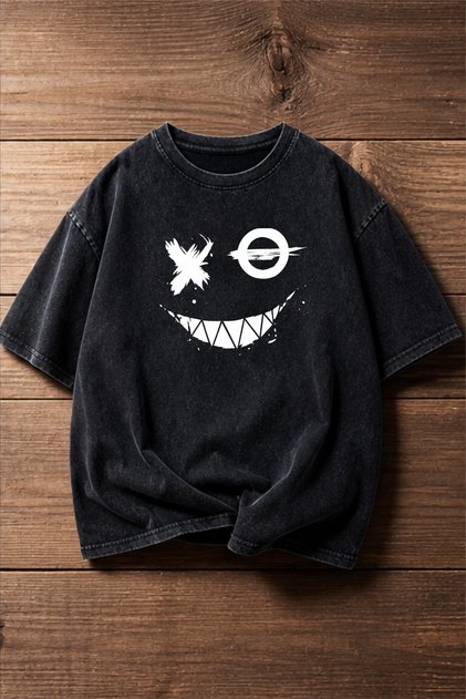 Acid Washed Oversize Unisex T-Shirt Washed Vintage Street Style Street Fashion Cotton Comfortable Fit Daily Wear T-Shirt