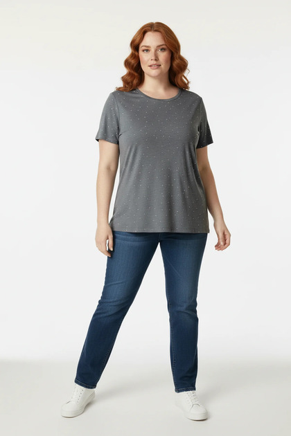 Shape Of You Taş Detaylı Kısa Kollu T-shirt - Fiyatı, Yorumları