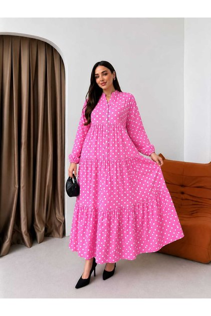 Women's Buttoned Modal Fabric Flowy Long Dress