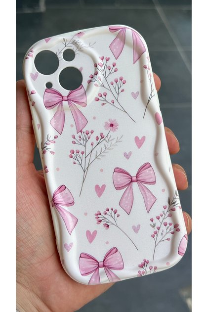 Compatible with iPhone 13 and 14 - Patterned Cream Soft Silicone Durable Phone Case