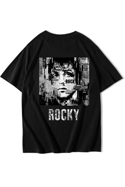 Unisex Oversize Rocky T-Shirt Black