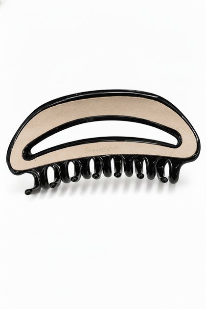 Stylish Acrylic Claw Hair Clip in Black and Beige Color Combination