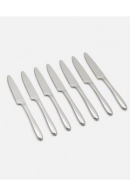 Silver Plain Dinner Knife 6 Piece Set