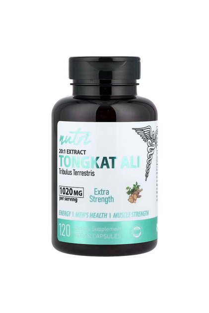 , 20:1 Extract Tongkat Ali Tribulus Eurycoma longifolia 120 Vegan Capsules