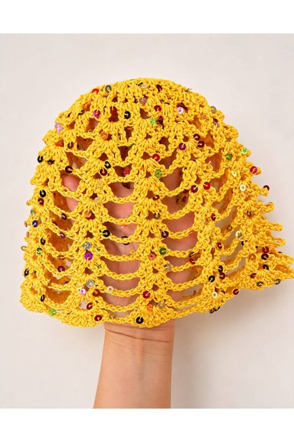 Women's Knitted Sequin Beanie Bandana