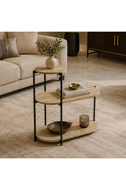 Corner table with elegant and practical design (3 shelves)