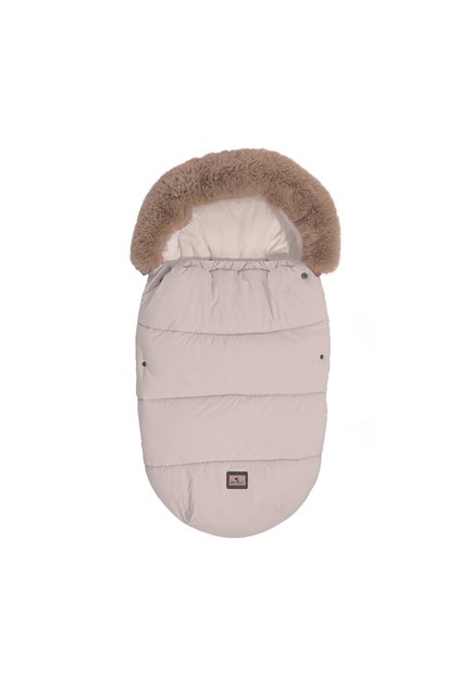 Sac termic de iarna pentru carucior, captuseala polar, impermeabil, cu blanita detasabila, Luxe Beig