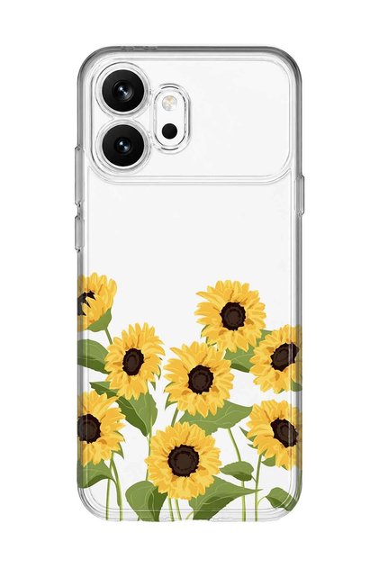 Honor 600 Compatible Sunflower Patterned Transparent Phone Case