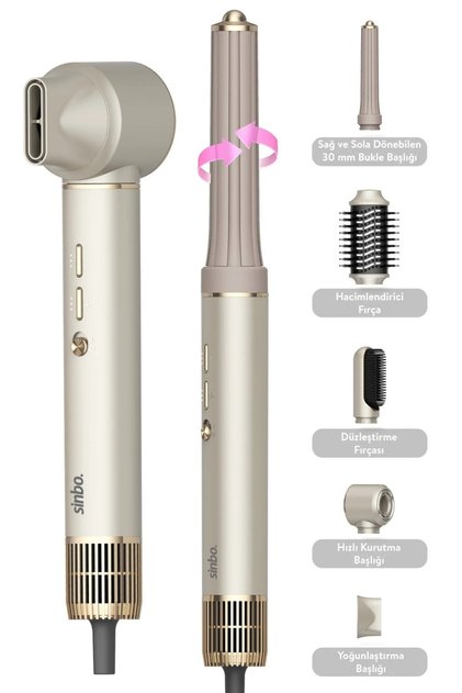 Shd-1729 Shiny Gold Pro Compact Multi-styler 5in1 Saç Şekillendirici Bldc Motor Hava Üfleme