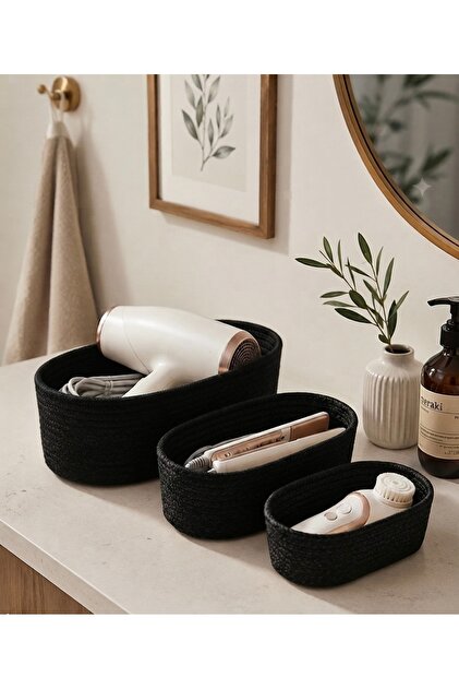 ZEMİRA TEKSTİL Hasır oval sepet,Çok amaçlı organizer oval sepet
