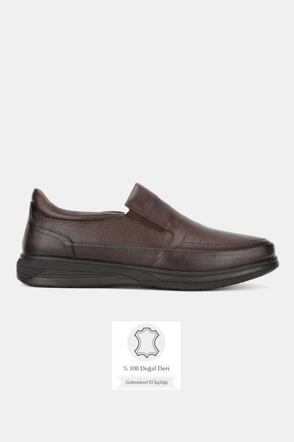 Men's Brown Genuine Natural Leather Loafer Shoes