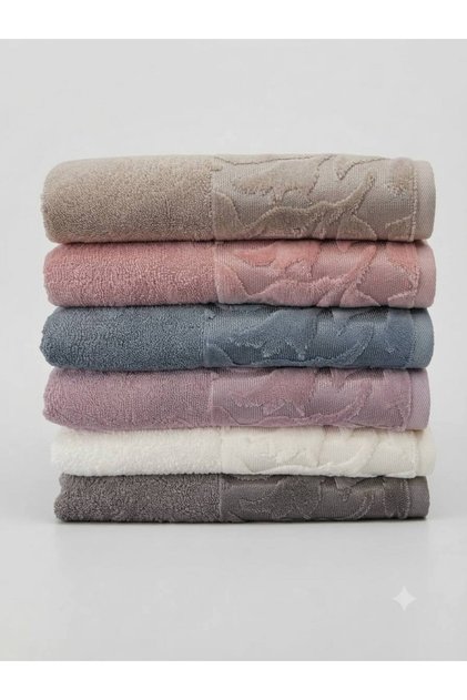 6-Pack Lily Partial Velvet Hand & Face Towels 50X90Cm.