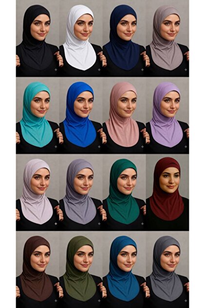 16 Ninja Bone Lycra Hijab with Neck Collar