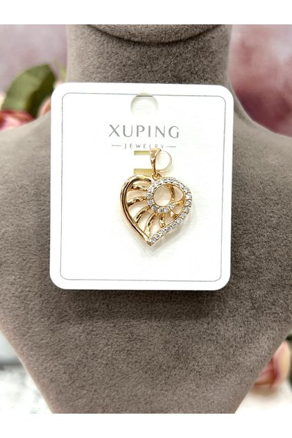 Güneş Işıltılı Kalp Kolye Ucu (18k Rose 1,8x1,8cm)
