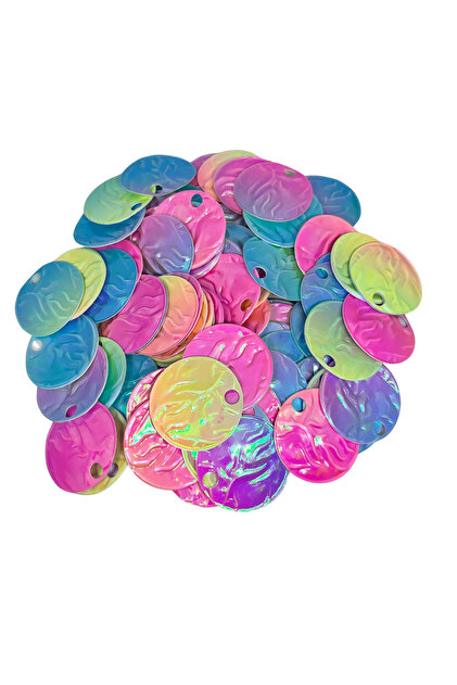 25 mm Mango Pul Süsleme Pulu, Elbise Pulu, Çanta Pulu, Payet Pul ( 20 Gram Yaklaşık 60 Adet ) Yünicorn Pembe
