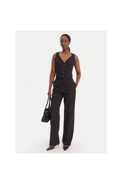 Pantaloni de damă din material textil W6RB02WH9Y2 Negru