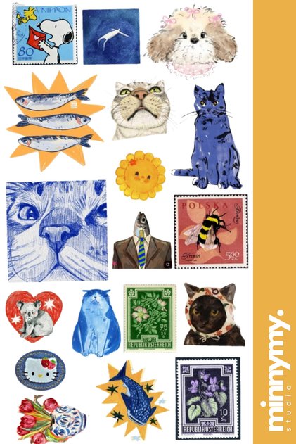 Glam Cat Collection Sticker, Çıkartma, Ajanda, Günlük, Planlayıcı, Bullet Journal , Scrapbook