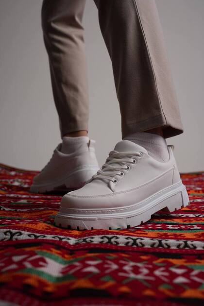 Kb-702 Kuback White Leather Casual Men's Shoes