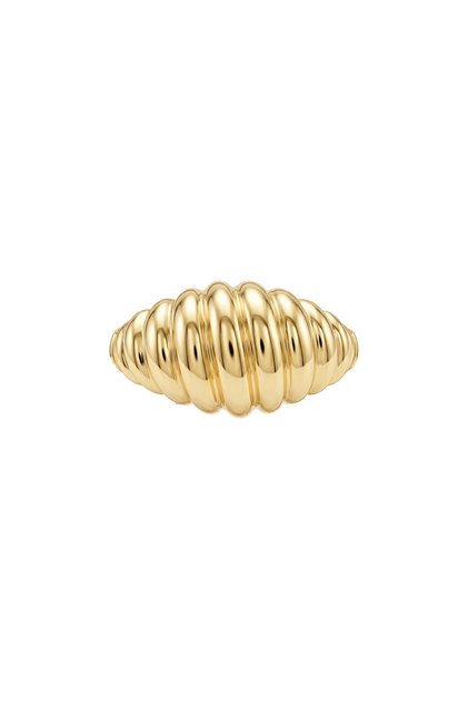 Steel Luna Dome Ring Gold