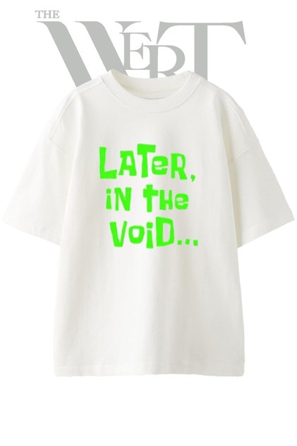 تي شيرت أبيض كبير الحجم مطبوع عليه تصميم Later In The Void للجنسين