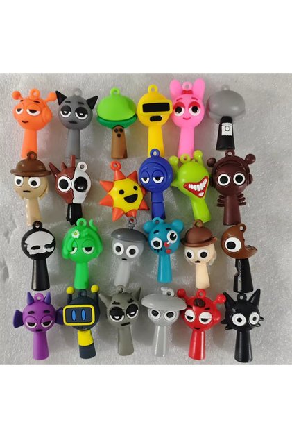 Bandai Random 24pcs Sprunki 24pcs Set Mini Action Figure Toy Cartoon Movie Character Model Doll Figu