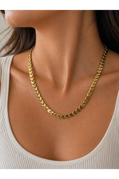 Arpa Zincir Gold Kolye