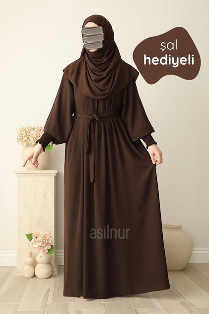 Mahi Dress Shawl Gift Set Brown