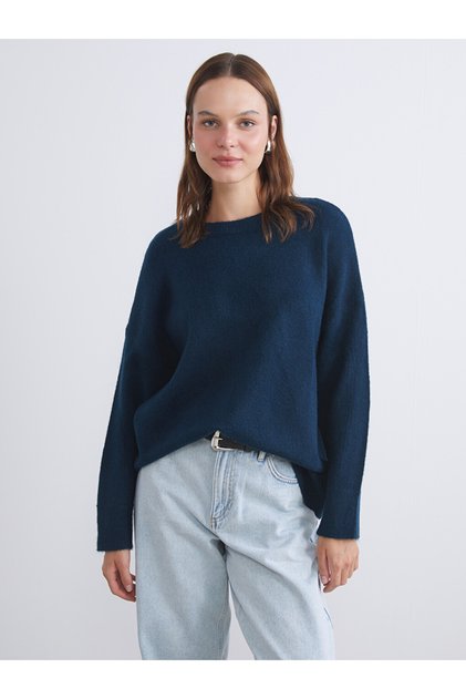 Crew Neck Oversize Women's Knitwear Sweater