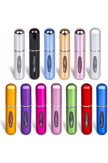 13 Bucăți - Sticle de călătorie - 5 ml - Aliaj de aluminiu - Multicolor - Reîncărcabile - Sticle de parfum - Sticle cu pulverizator - Atomizor de parfum - Sticlă cosmetică - Reutilizabile - 8*1.7cm - Sticle cu pulverizator cu ceață fină
