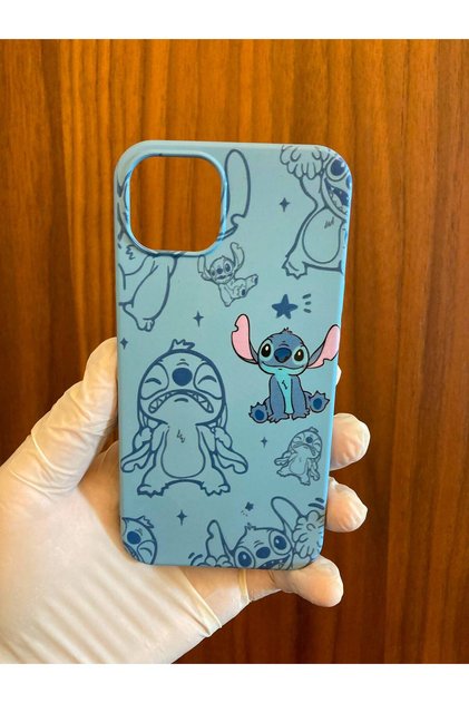 iPhone 13/14 Stitch Inside Velvet Silicone Phone Case (Blue Case)