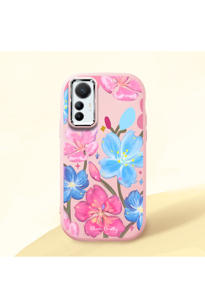 Mi 12 Lite Compatible Shock-Absorbing Camera Protected Pink Silicone Case