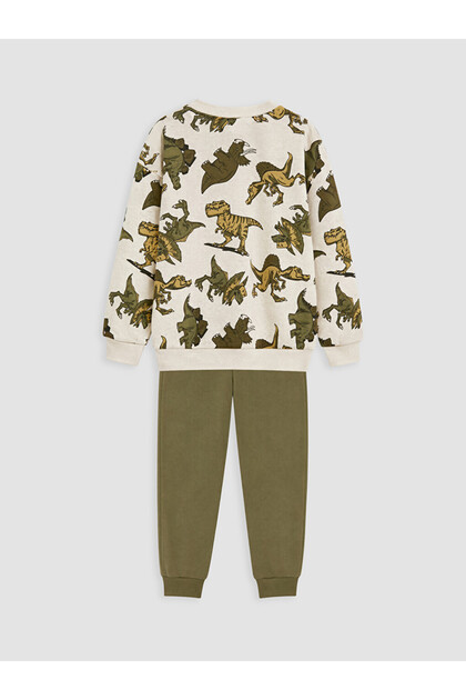 Lcw Kids White Dinosaur Printed Boys' Set