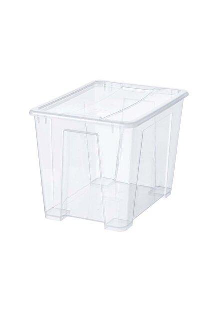 SAMLA Box with lid, transparent, 39x28x28 cm/22 l