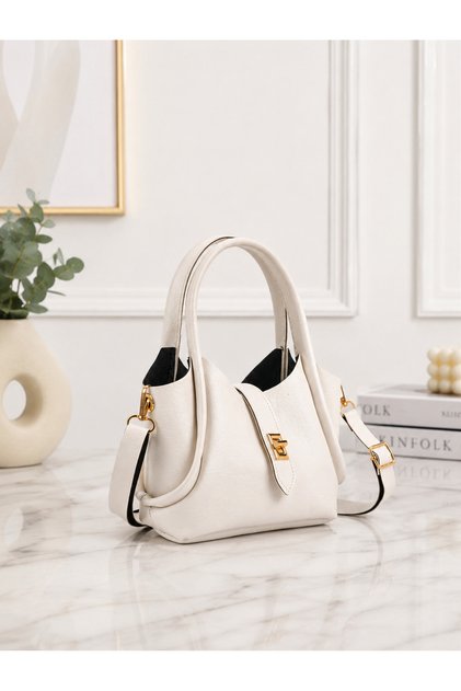Lina Women's Handbag and Shoulder Bag with Buckle Detail and Adjustable Strap