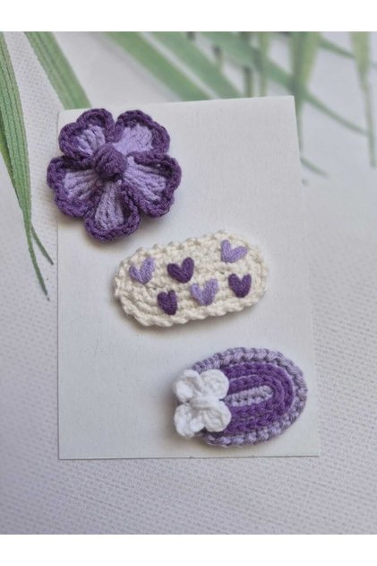 Pinterest Combinations Gift Set for Baby with Less Hair Hairless Baby Hair Clip 3-Piece Mixed Sets Handmade Knitted Organic Baby Hair Accessories