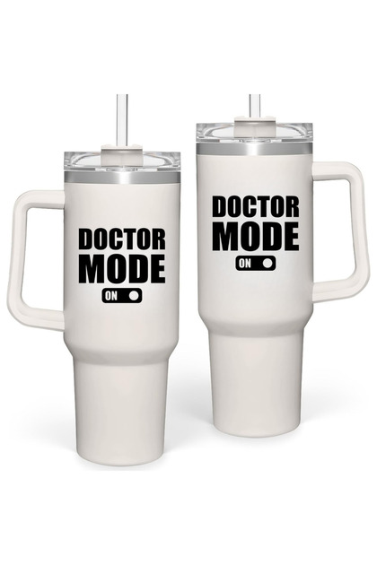 Doctor's Insulated Stainless Steel 40oz Tumbler with Handle and Lid and Straw Lids, Travel Mug for Water, Iced Tea, Coffee, Gift