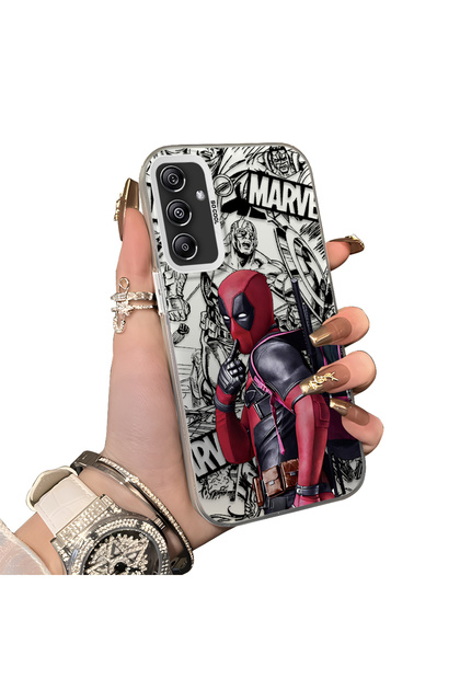 Samsung Galaxy A24 Compatible Spiderman Patterned Silicone Edge Hard Back Case Couple Phone Case
